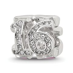 Sterling Silver Reflections Pink Enameled Crystal 16 Bead