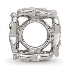 Sterling Silver Reflections Rh-plated Purple Enameled Butterfly Bead