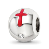 Sterling Silver Reflections Enamel Crystal FAITH HOPE LOVE Bead