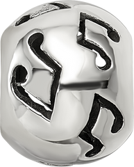 Sterling Silver Reflections Cutout Music Note Bead