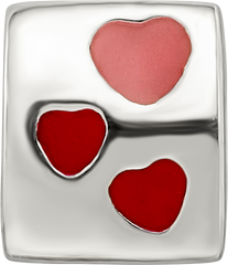 Sterling Silver Reflections Red Enameled Love You Bead