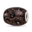 Reflection Beads Sterling Silver Black Glitter Midnight Illusions Fenton Glass Bead - Sophia Jewelers