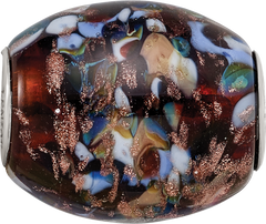 Ster.Silver Reflections Multi-color Glitter Country Girl Fenton Glass Bead