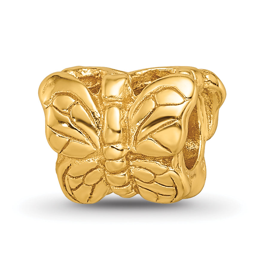 Sterling Silver Gold-plated Reflections Butterfly Bead