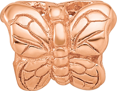 Sterling Silver Reflections Rose Gold-plated Butterfly Bead