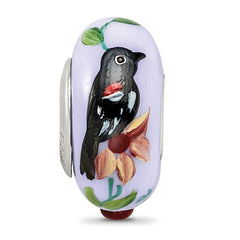 Sterling Silver Reflections Blue Bye Bye Blackbird Fenton Glass Bead