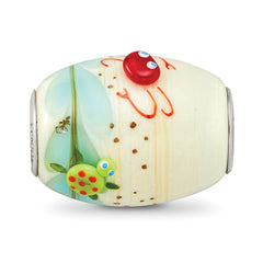 Sterling Silver Reflections Catchn A Wave Ocean Motif Fenton Glass Bead