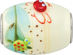 Sterling Silver Reflections Catchn A Wave Ocean Motif Fenton Glass Bead