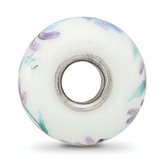 Sterling Silver Reflections Misty Morning Flowers Fenton Glass Bead
