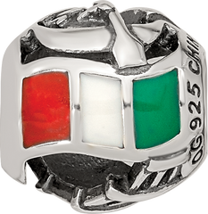 Sterling Silver Reflections Enameled Italy Theme Bead