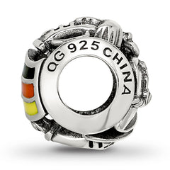 Sterling Silver Reflections Enameled Germany Theme Bead