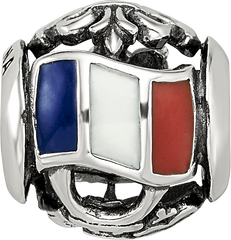 Sterling Silver Reflections Enameled French Theme Bead
