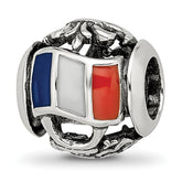Sterling Silver Reflections Enameled French Theme Bead