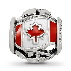 Sterling Silver Reflections Enameled Canada Theme Bead