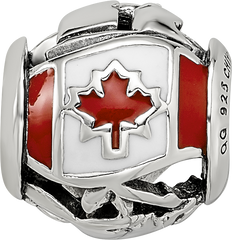 Sterling Silver Reflections Enameled Canada Theme Bead