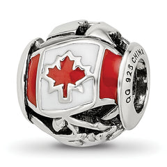 Sterling Silver Reflections Enameled Canada Theme Bead