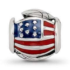 Sterling Silver Reflections Enameled USA Theme Bead