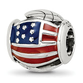 Sterling Silver Reflections Enameled USA Theme Bead