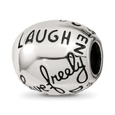 Sterling Silver Reflections Crystals Live Laugh Love Bead