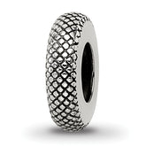 Sterling Silver Reflections Antiqued Textured Gripper Bead