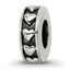 Sterling Silver Reflections Antiqued Hearts Gripper Bead