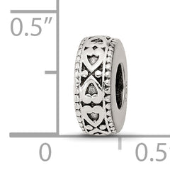 Sterling Silver Reflections Antiqued Bali Hearts Gripper Bead