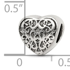 Sterling Silver Reflections Filigree Heart Bead