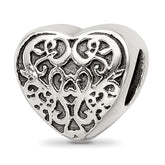 Sterling Silver Reflections Filigree Heart Bead