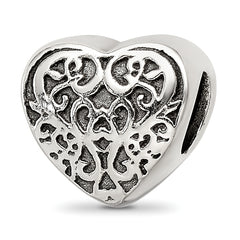 Sterling Silver Reflections Filigree Heart Bead