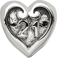 Sterling Silver Reflections 21 Heart Bead