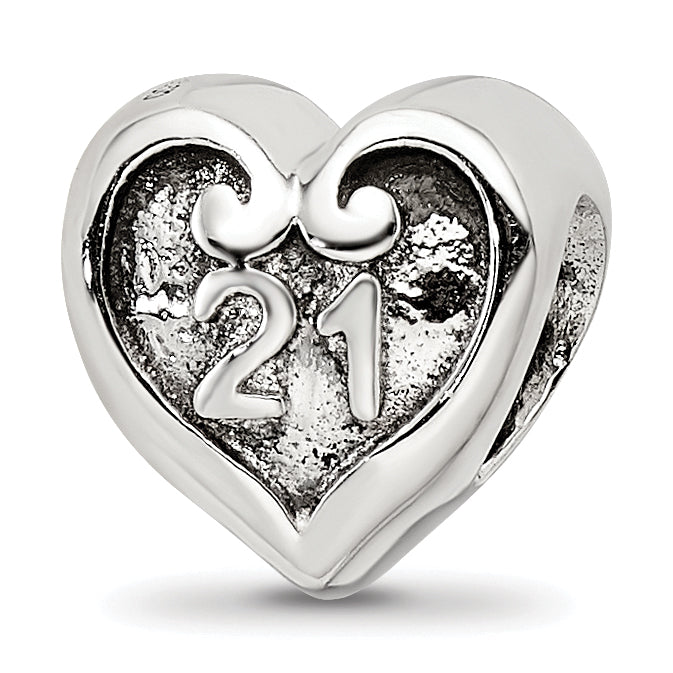 Sterling Silver Reflections 21 Heart Bead