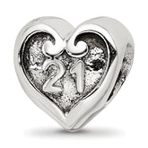 Sterling Silver Reflections 21 Heart Bead