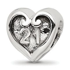 Sterling Silver Reflections 21 Heart Bead