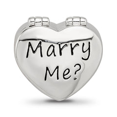 Sterling Silver Reflections Enamel Crystal Marry Me Heart Bead