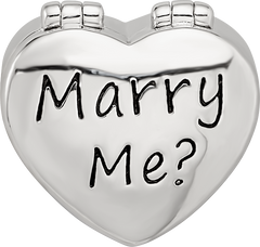 Sterling Silver Reflections Enamel Crystal Marry Me Heart Bead