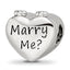 Sterling Silver Reflections Enamel Crystal Marry Me Heart Bead
