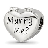 Sterling Silver Reflections Enamel Crystal Marry Me Heart Bead