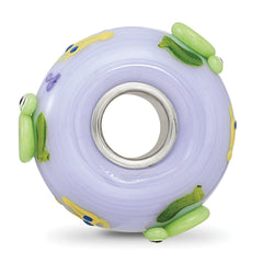 Ster.Silver Reflections Hand Painted Froggie Kisses Fenton Glass Bead