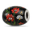 Ster.Silver Reflections Hand Paint Ebony Bouquet Large Fenton Glass Bead