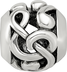 Sterling Silver Reflections Musical Notes Bead