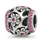 Sterling Silver Reflections Crystal Flowers Bead