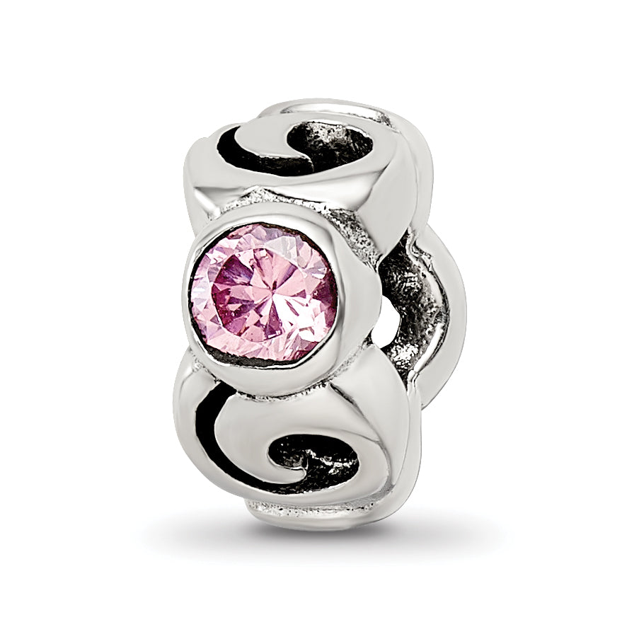 Sterling Silver Reflections Pink CZ Bead