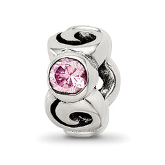 Sterling Silver Reflections Pink CZ Bead