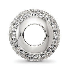 Sterling Silver Reflections Rhodium-plated Laser Cut CZ Bead
