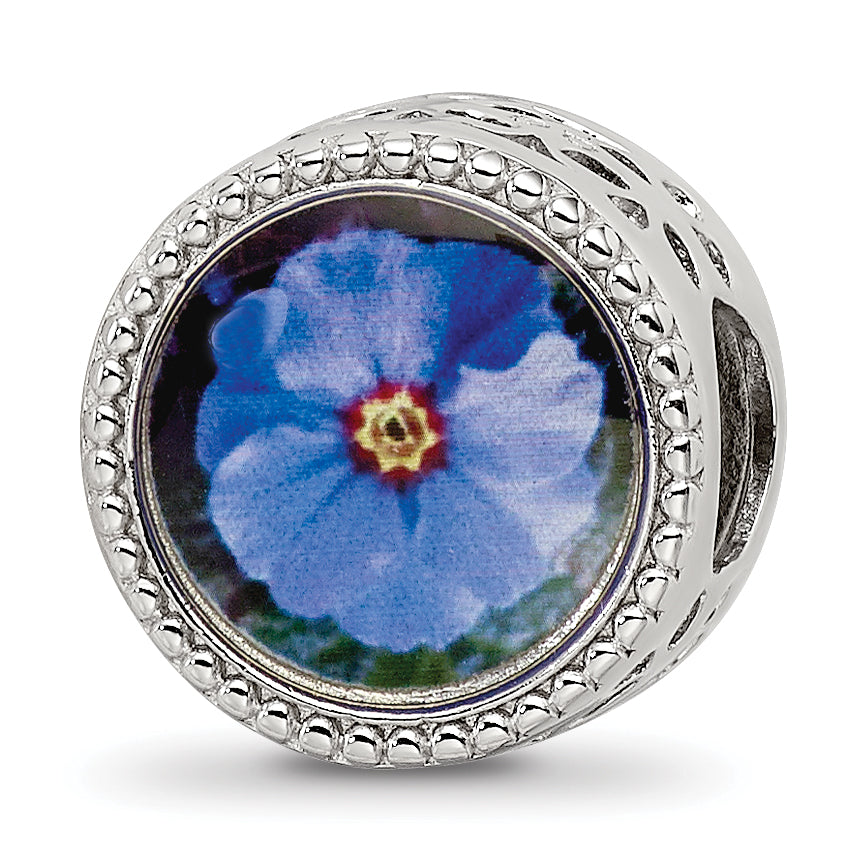 Sterling Silver Reflections Rhodium-plated February Flower Bead