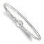 Sterling Silver Reflections Rhodium-plated Bangle with a Circle Clasp Bead - Sophia Jewelers