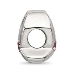 Sterling Silver Reflections Silver Ribbon with Pink CZ Bead
