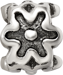 Sterling Silver Reflections Antiqued Flower Kids Bead