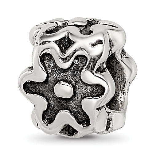 Sterling Silver Reflections Antiqued Flower Kids Bead