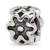 Sterling Silver Reflections Antiqued Flower Kids Bead